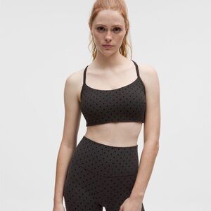 Lululemon Athletica Black Polka Dot Flocked Flow Y Bra C/D
